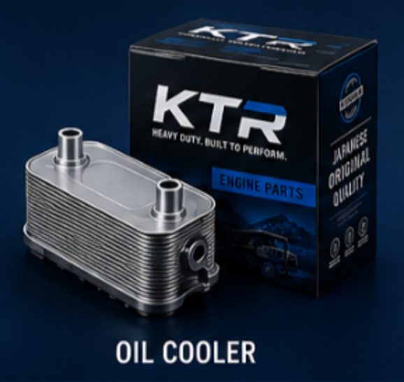 Oil cooler for heavy-duty mining engines